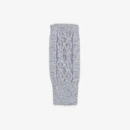 Antler - Wool Cable Fingerless Gloves - Grey 1