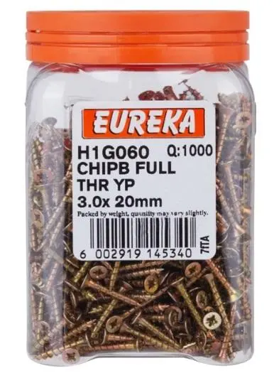 Eureka Chipboard Screw: Full Thread 1