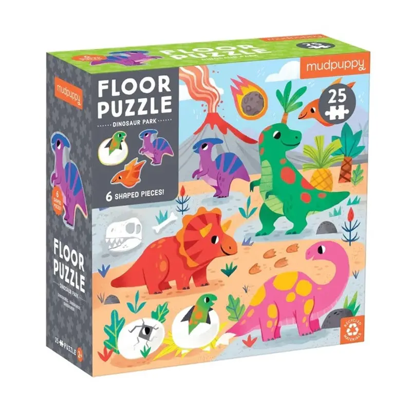 Mudpuppy - Dinosaur Park 25 Piece Floor Puzzle With Shaped Pieces 1