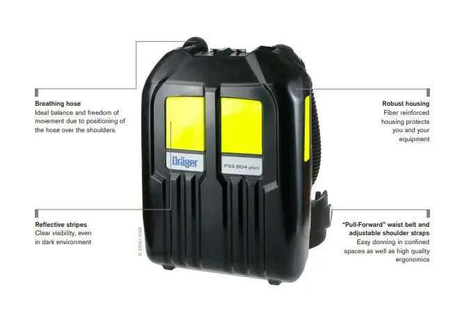 Dräger Pss Bg4 W/Mask, Cylinder, And Case - Pn 4057227 1