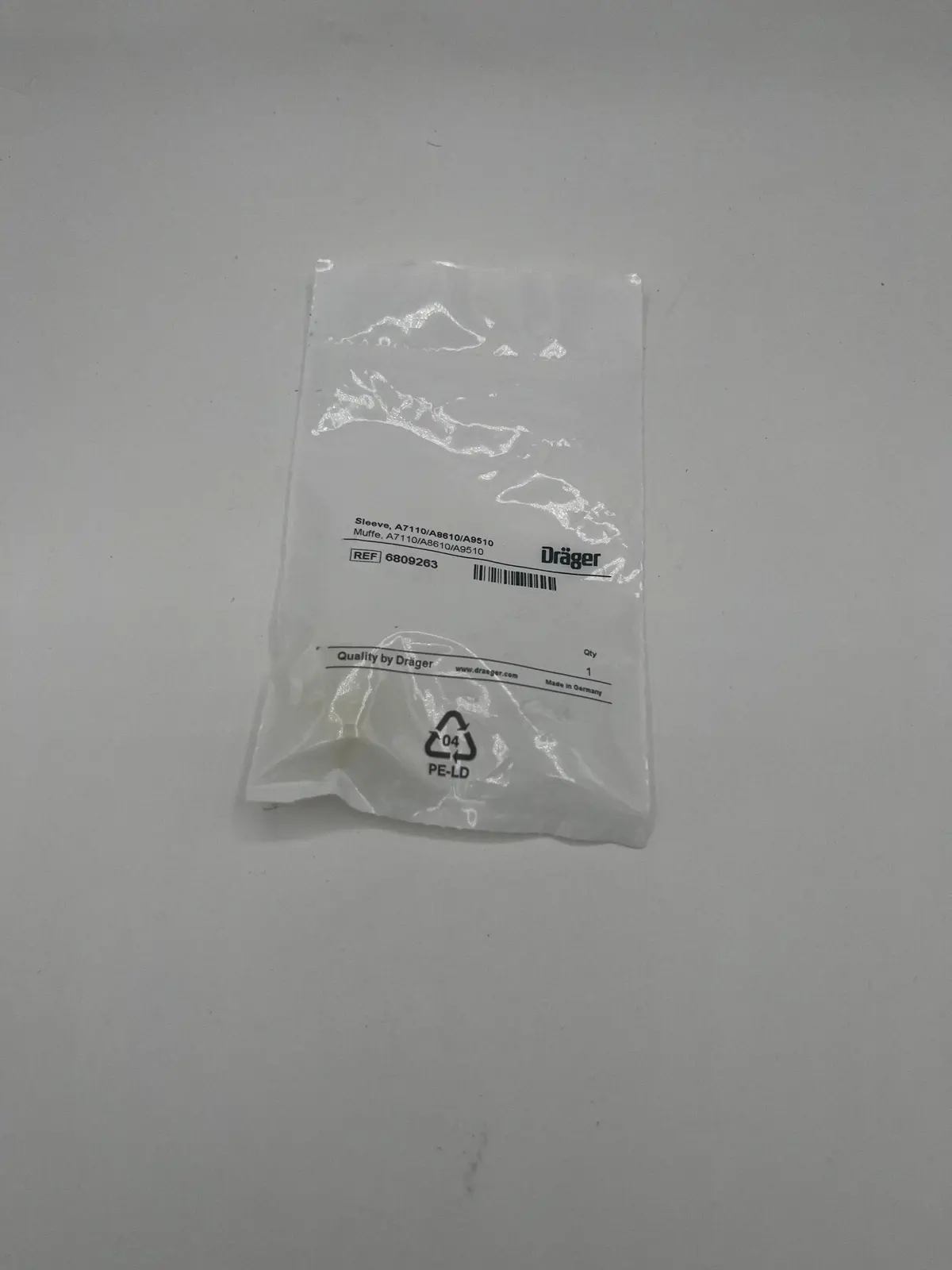 Dräger Sleeve, A7110/A8610/A9510 - Pn 6809263 1
