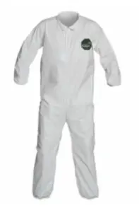 Dupont Proshield® 50 Collared Coveralls With Elastic Wrists/Ankles, White 1