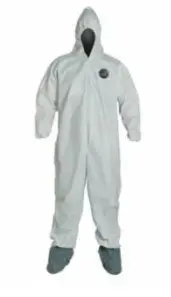 Dupont Proshield® Nexgen® Coveralls With Attached Hood And Boots,White 1