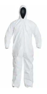 Dupont Tyvek® Isoclean® Coverall With Attached Hood, White, X-Large 1