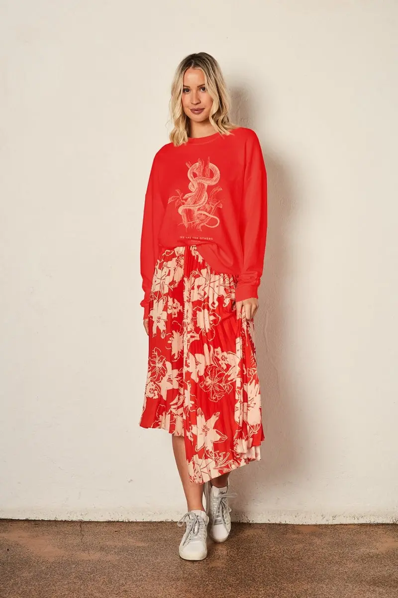 The Others - Vintage Sweat - Red / Peach Tree Snake 1