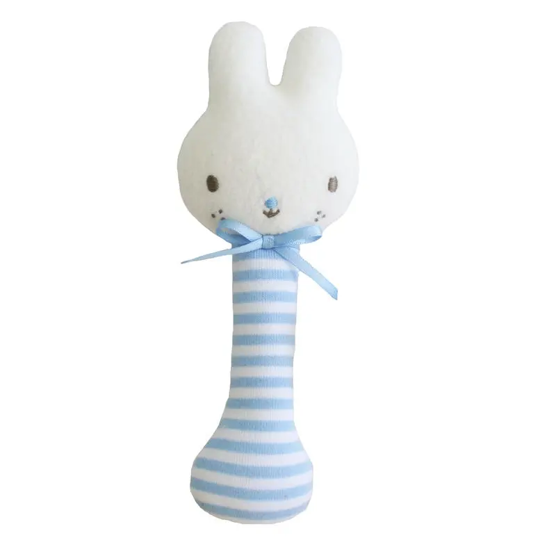 Alimrose - Baby Bunny Stick Rattle - Blue 1