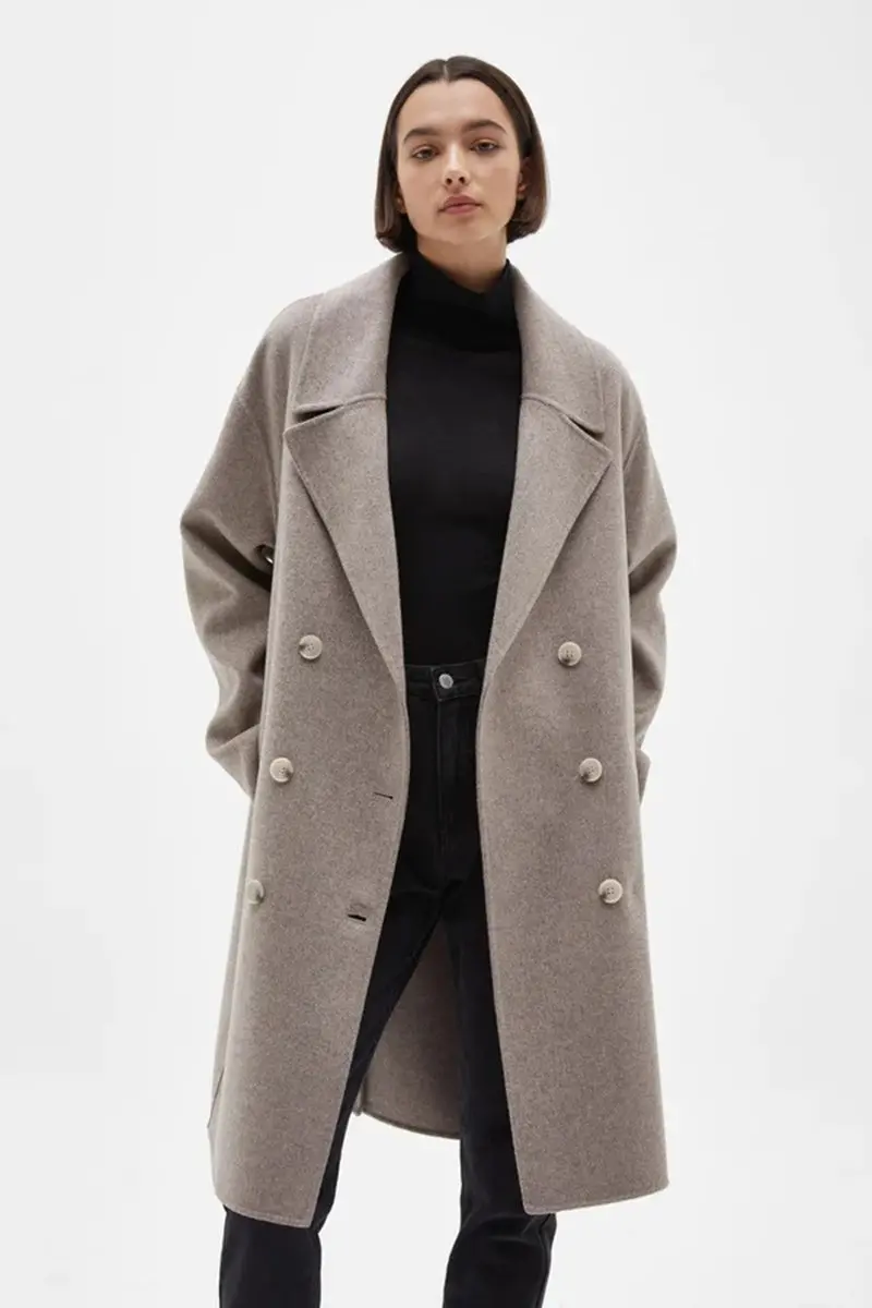 Assembly Label - Double Breasted Wool Coat - Mink 1