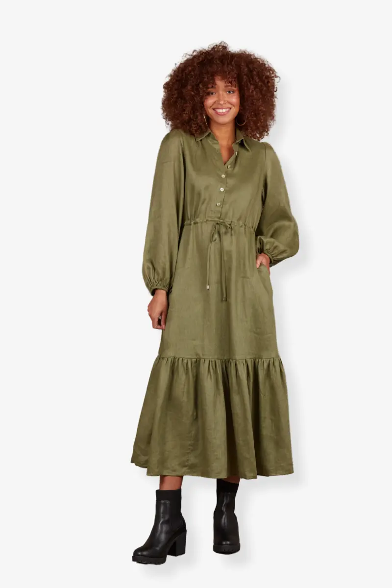 Eb & Ive - Nama Shirt Dress - Fern 1