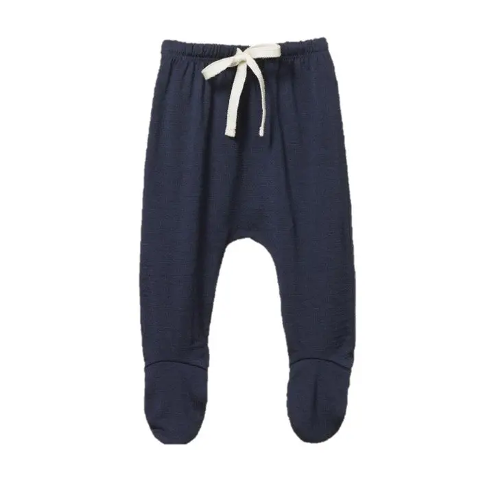 Nature Baby - Merino Footed Rompers - Navy 1