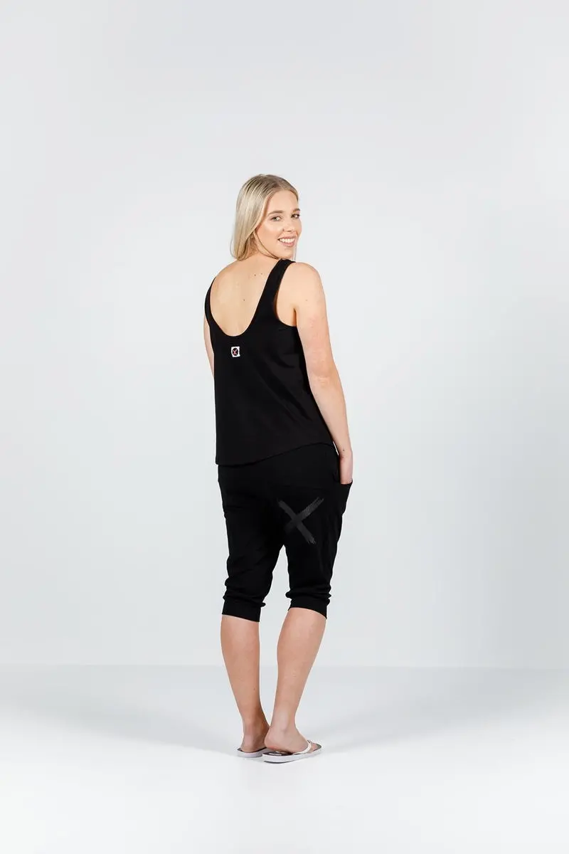 Home-Lee - 3/4 Apartment Pants - Black With Black X 1