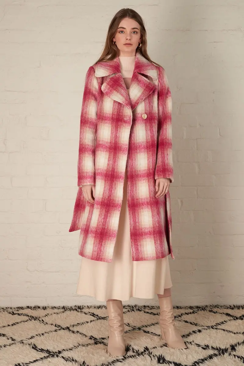 Esmaee - Whisperer Coat - Pink Check 1