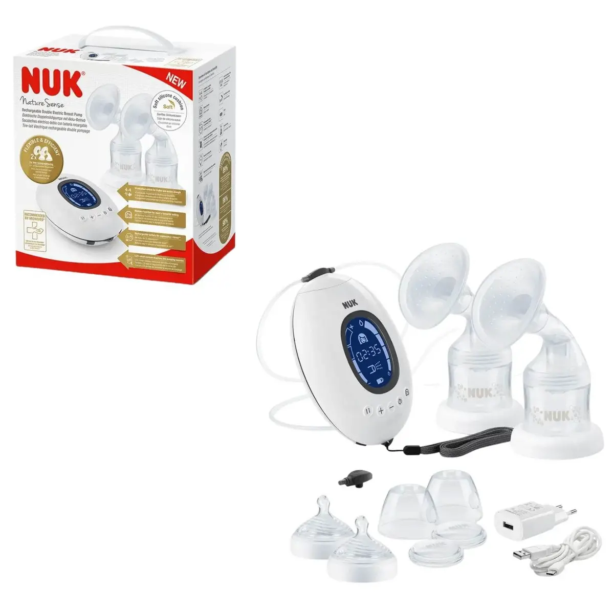 Extractor De Leche Nuk Doble Nature Sense 1