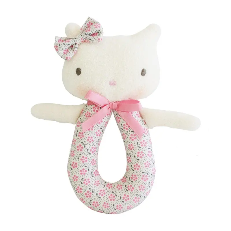 Alimrose - Kitty Grab Rattle - Ditsy Floral 1