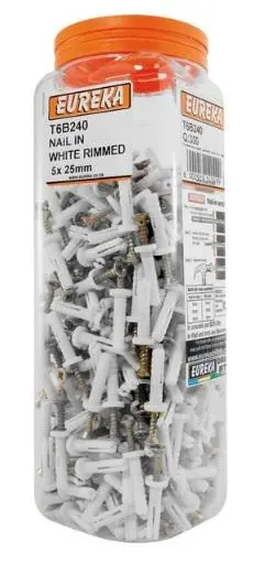 Eureka Nail-In White Rimmed 1