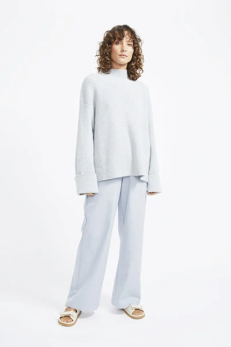 Staple - Elise Rib Knit Jumper - Dusty Blue 1