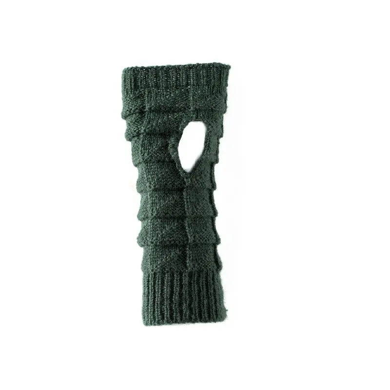 Antler - Knitted Fingerless Gloves - Khaki 1