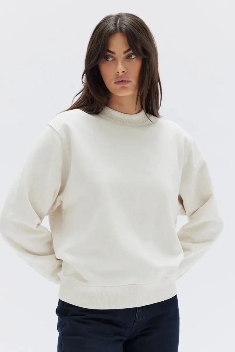 Assembly Label - Womens Stacked Fleece - Oat Marle/White 1