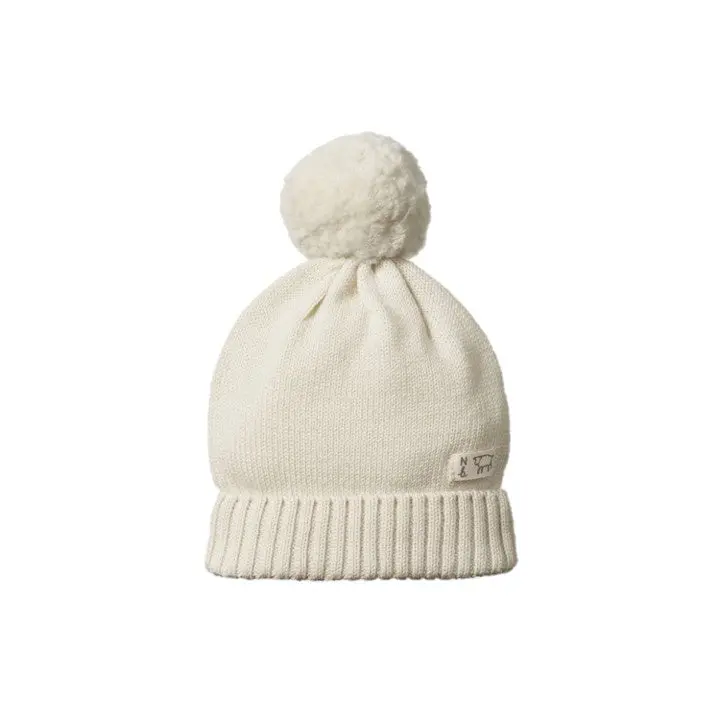 Nature Baby - Alpine Pom Pom Beanie - Natural 1