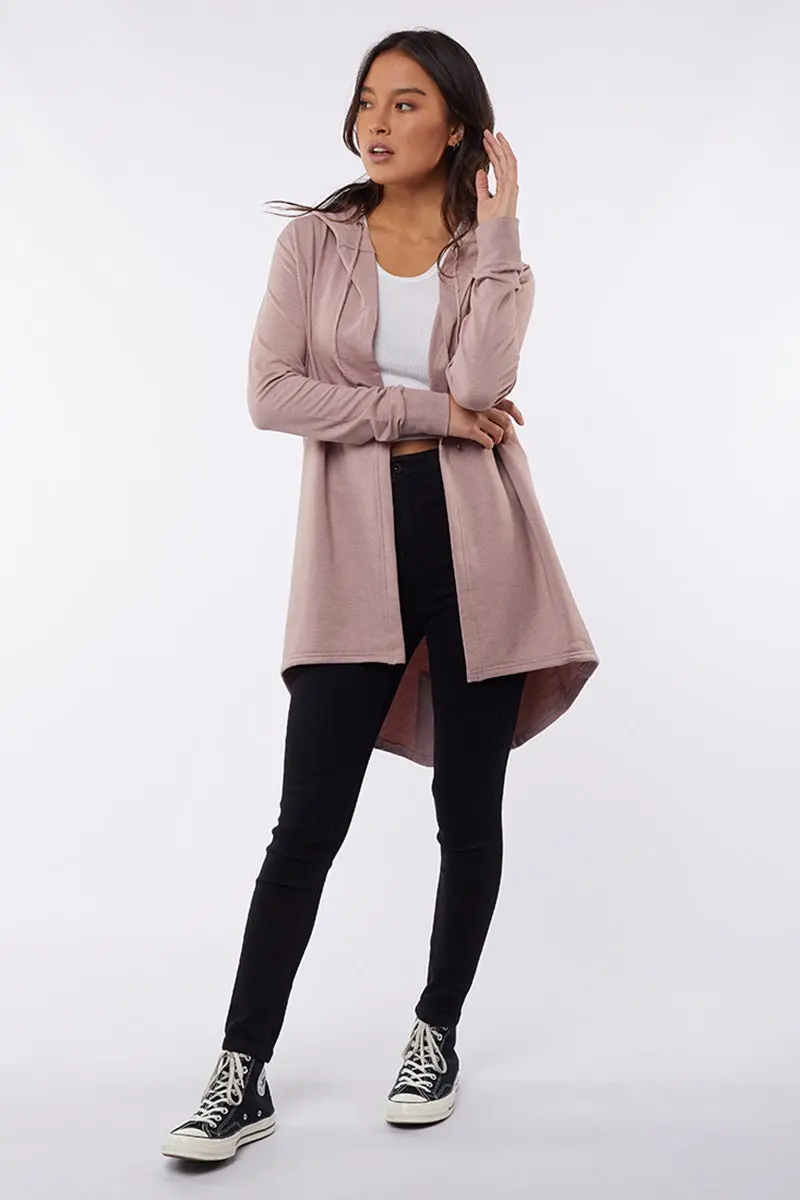 Silent Theory - Ashleigh Hooded Cardigan - Blush Marle 1