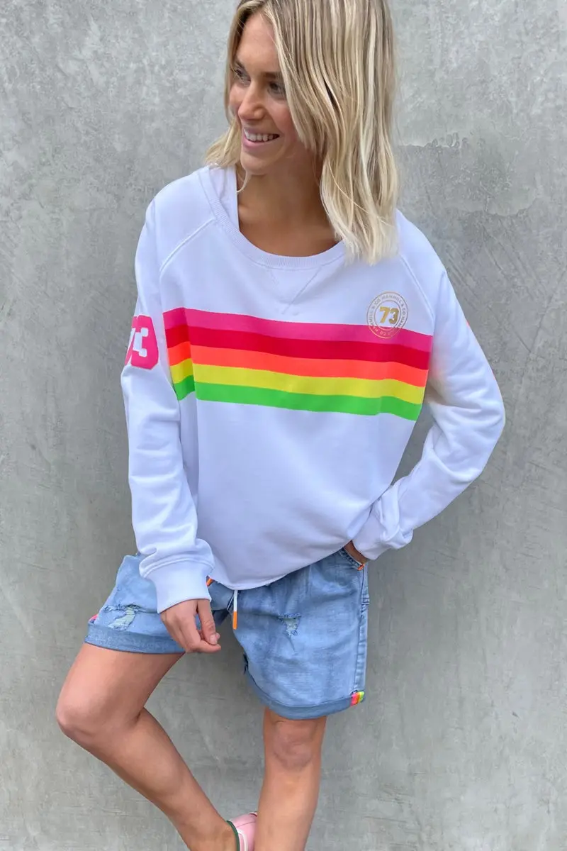 Hammill & Co - Sporty Rainbow Sweat - White 1