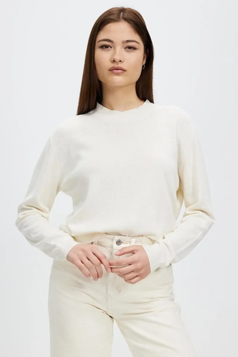 Assembly Label - Delilah Knit Crew - Antique White 1