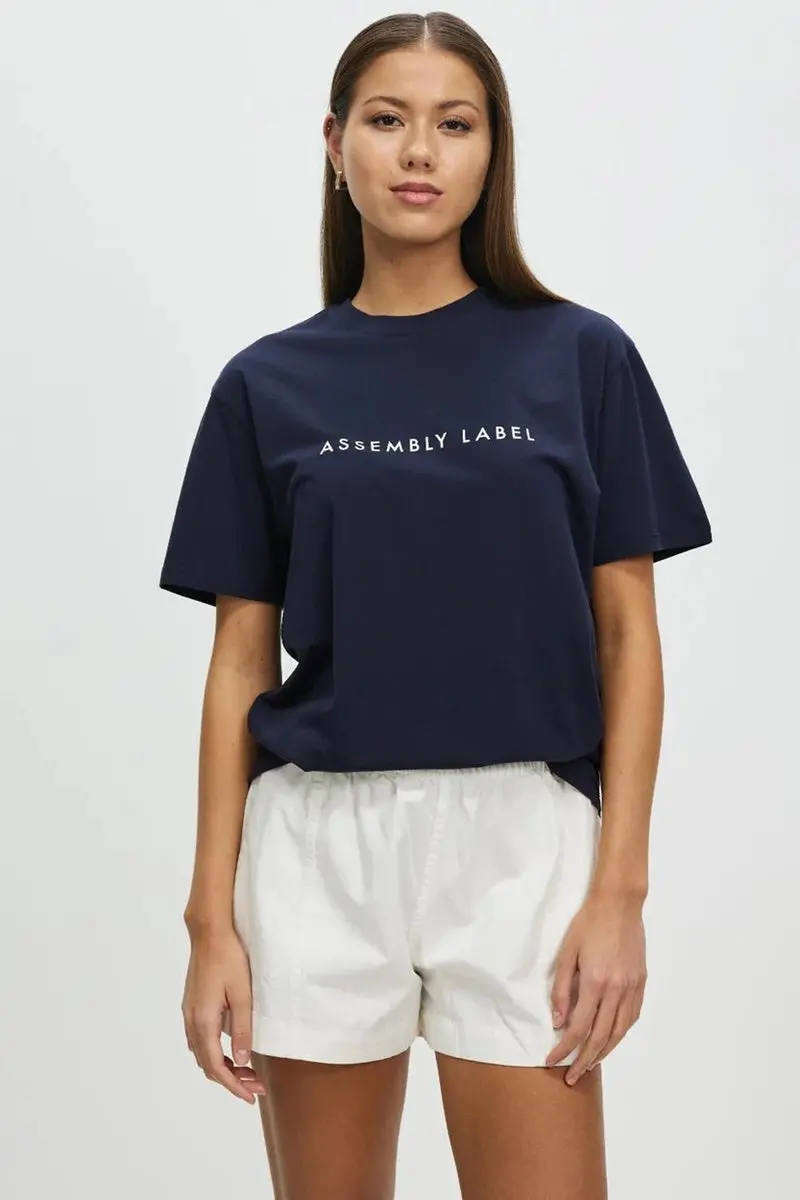 Assembly Label - Everyday Organic Logo Tee - Petrol White 1