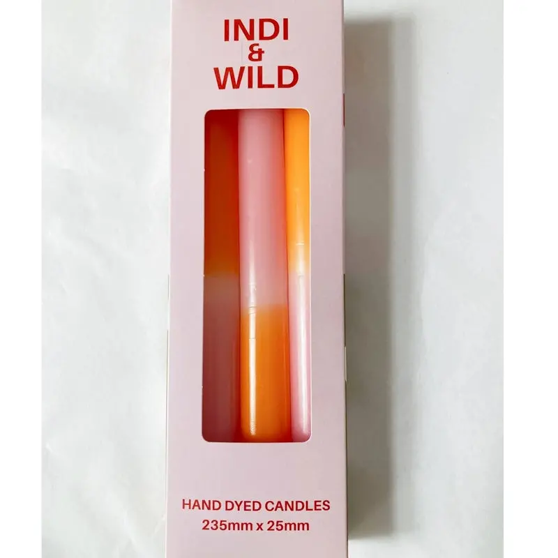 Indi & Wild - Candle - Pink & Orange 1