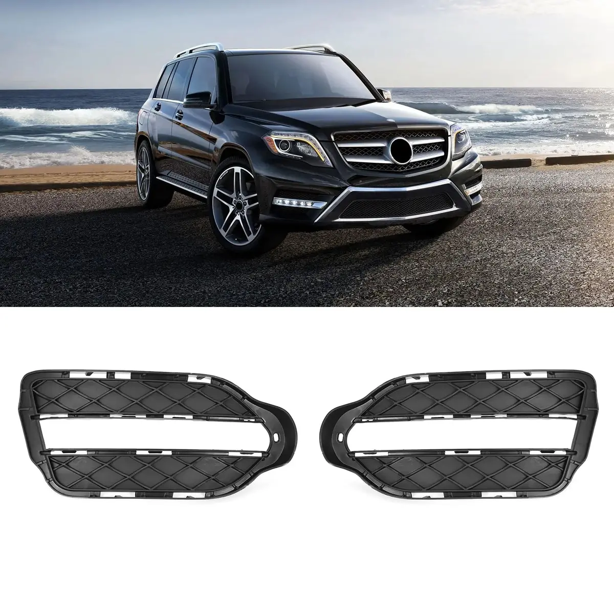 2048857223 + 2048857123 Front Left Right Fog Light Cover Grille 1