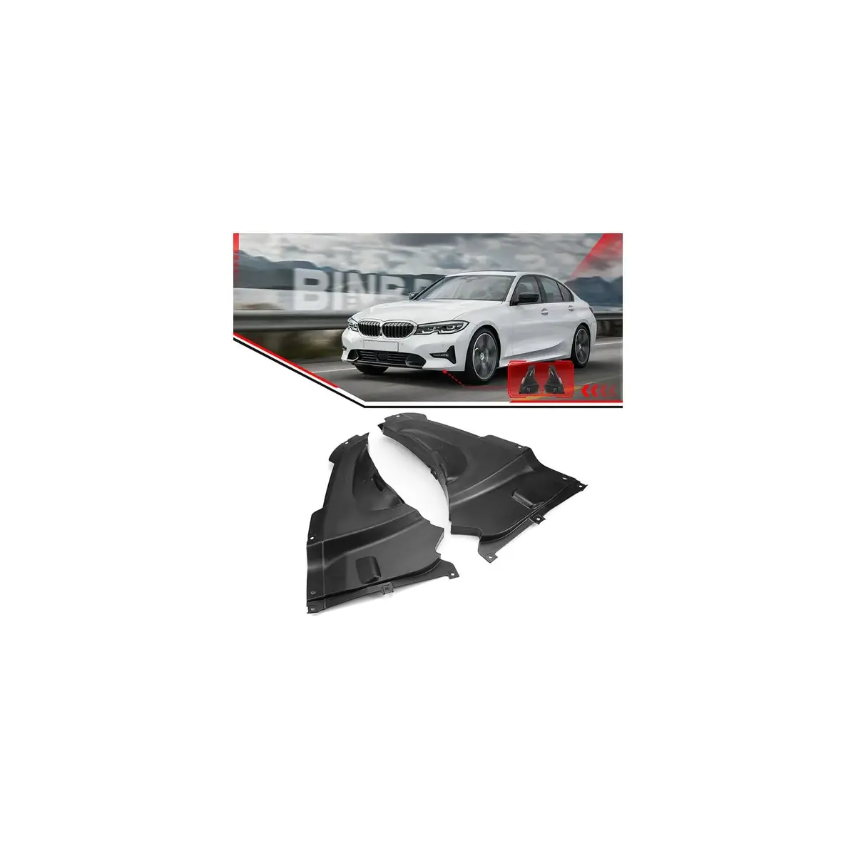 51718055019 + 51718055020 2Pcs Front Splash Shield Inner Fender Liner 1