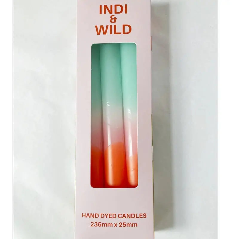 Indi & Wild - Candle - Aqua Pink & Orange 1