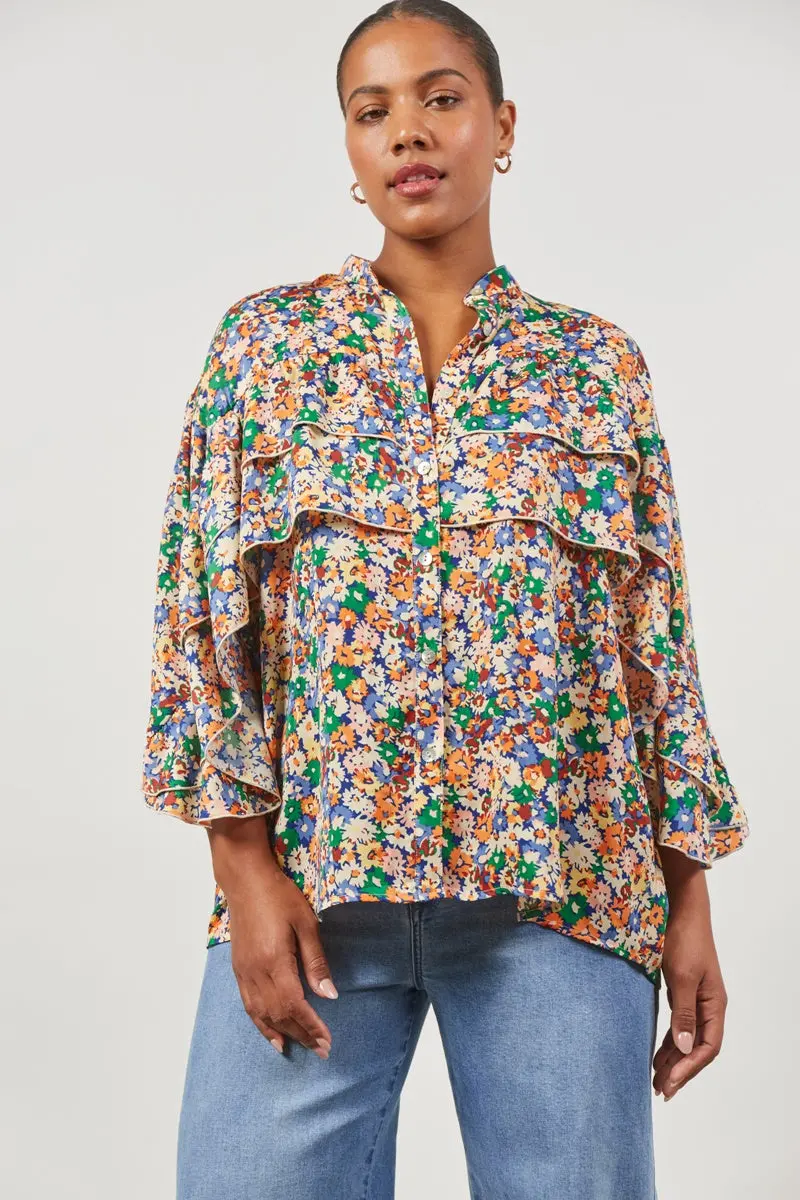 Isle Of Mine - Romance Ruffle Blouse - Meadow Bloom 1