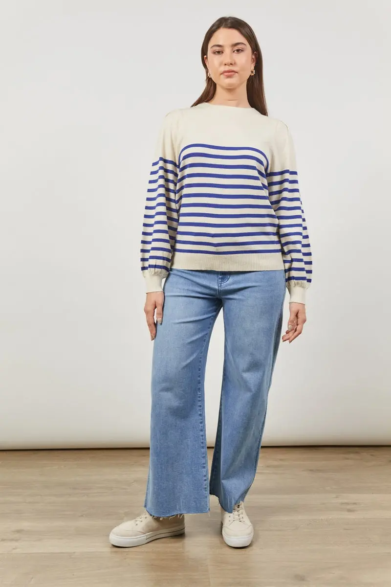 Isle Of Mine - Cosmo Stripe Jumper - Creme 1