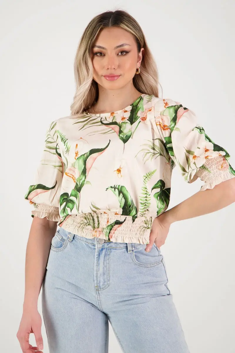 Among The Brave - Purity Top - Cream Floral 1