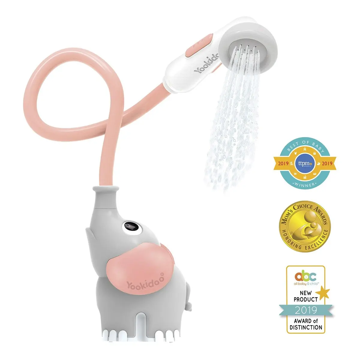 Juguete De Baño Bebe Elefante Rosado, Yookidoo 1