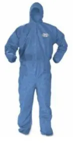 Kimberly-Clark Professional Kleenguard* A60 Hooded Coveralls With Elastic Wrists And Ankles, Blue 1