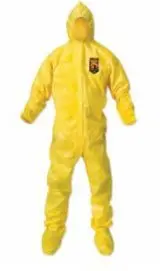 Kimberly-Clark Professional Kleenguard* A70 Chemical Splash Protection Coveralls, Yellow, Hood/Boots 1