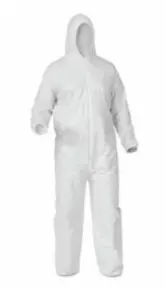 Kimberly-Clark Professional Kleenguardtm A35 Coveralls,White, X-Large, Attached Hood, Elastic Wrists/Ankles 1