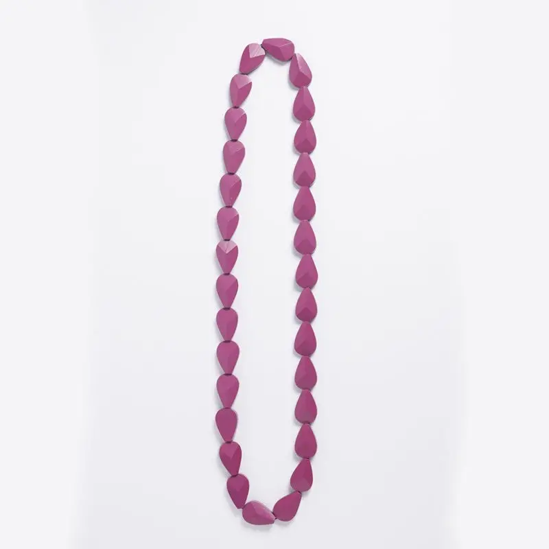 Rare Rabbit - Koala Faceted Long Necklace - Magenta 1