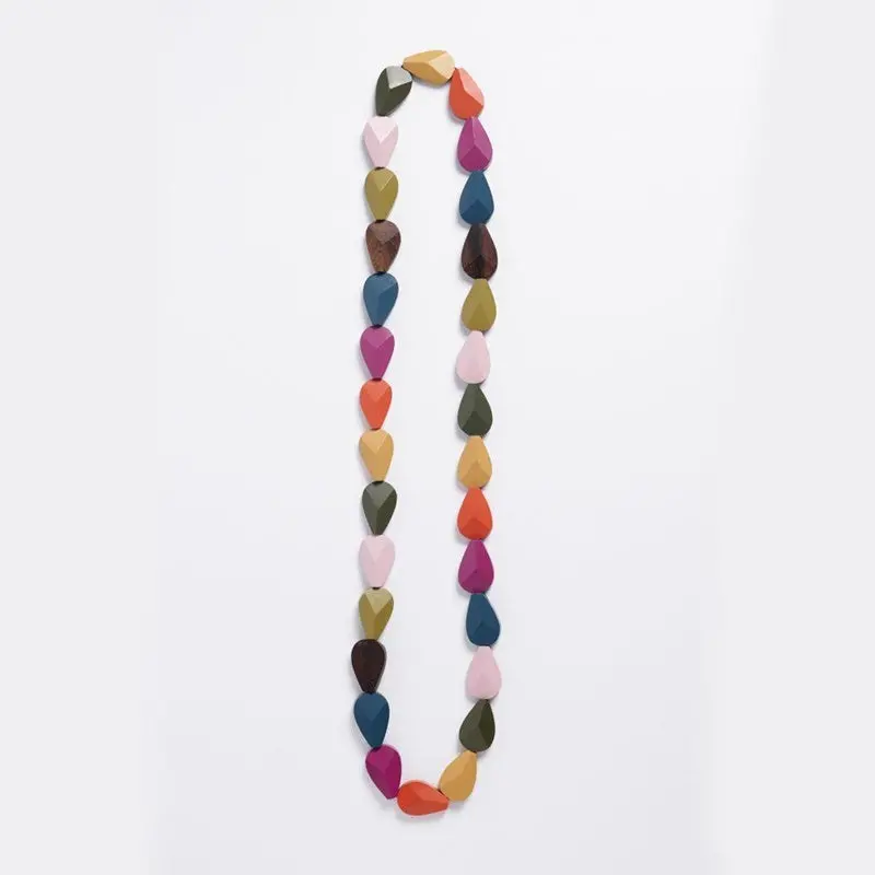Rare Rabbit - Koala Faceted Long Necklace - Multi / Olive 1