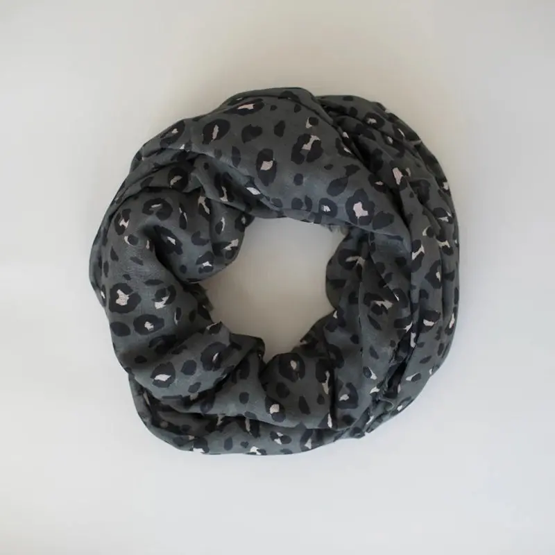 Sophie - Leopard Maxi Scarf - Storm 1