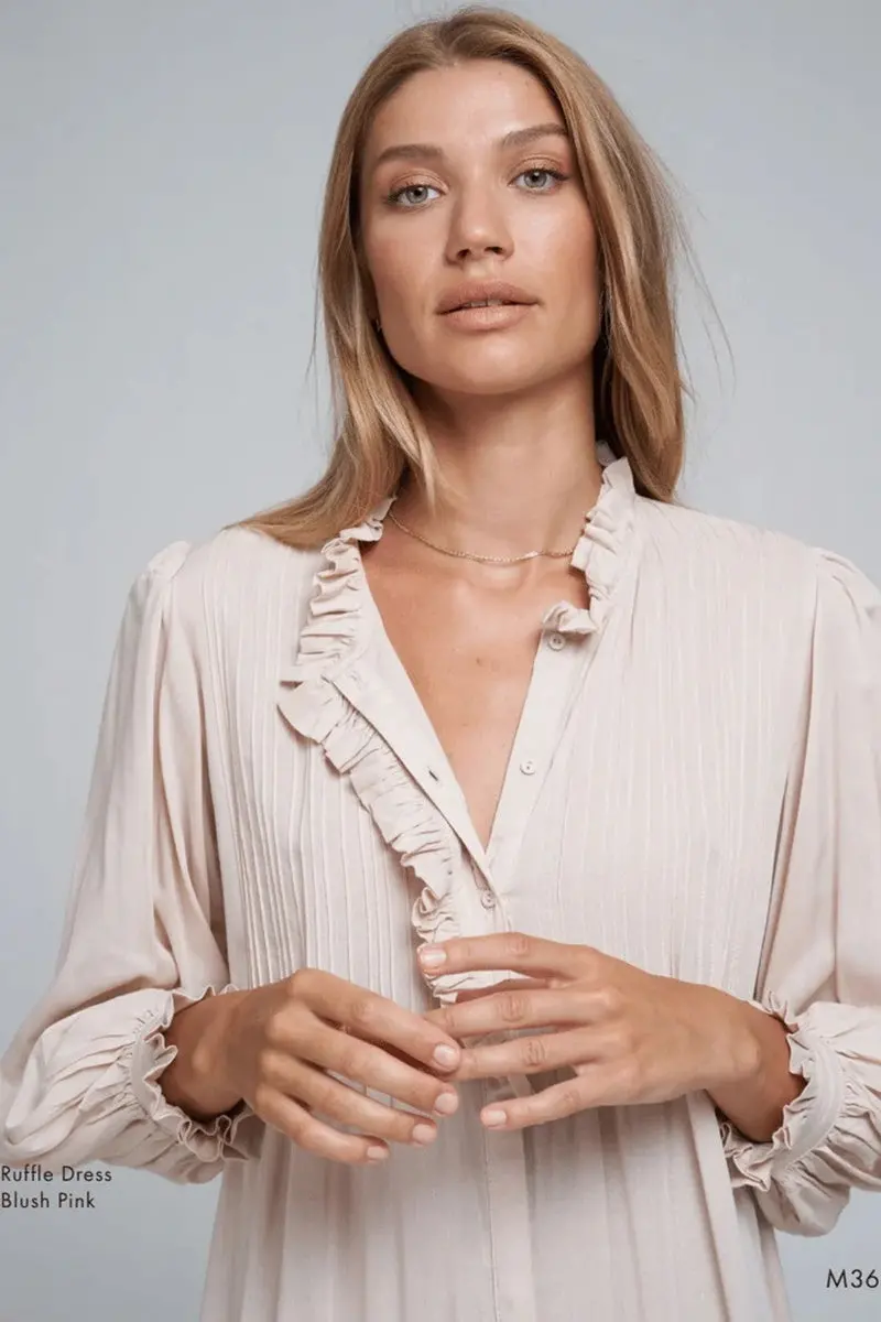 Lilya - Ruffle Top - Blush Pink 1