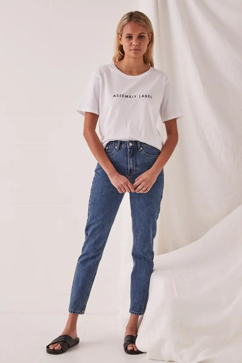 Assembly Label - Logo Cotton Crew Tee - White 3