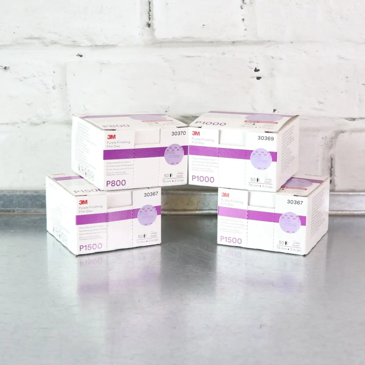 3M Purple Finishing Film Hookit Disc 75Mm (Box Of 50) 1