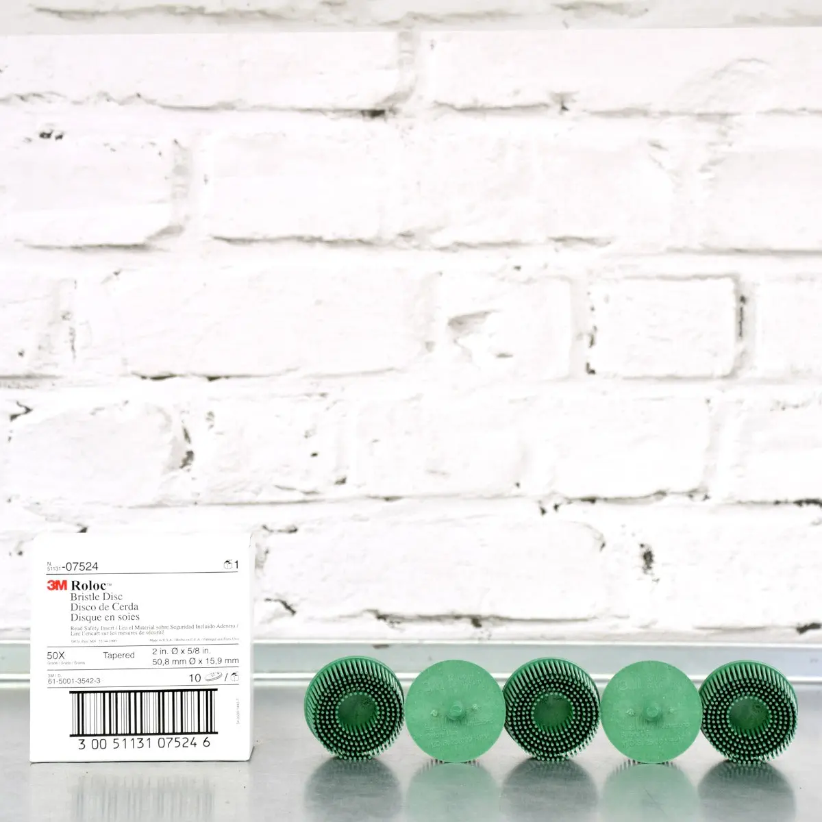 3M Scotch-Brite Roloc Bristle Discs 50 Grit Coarse Green 1
