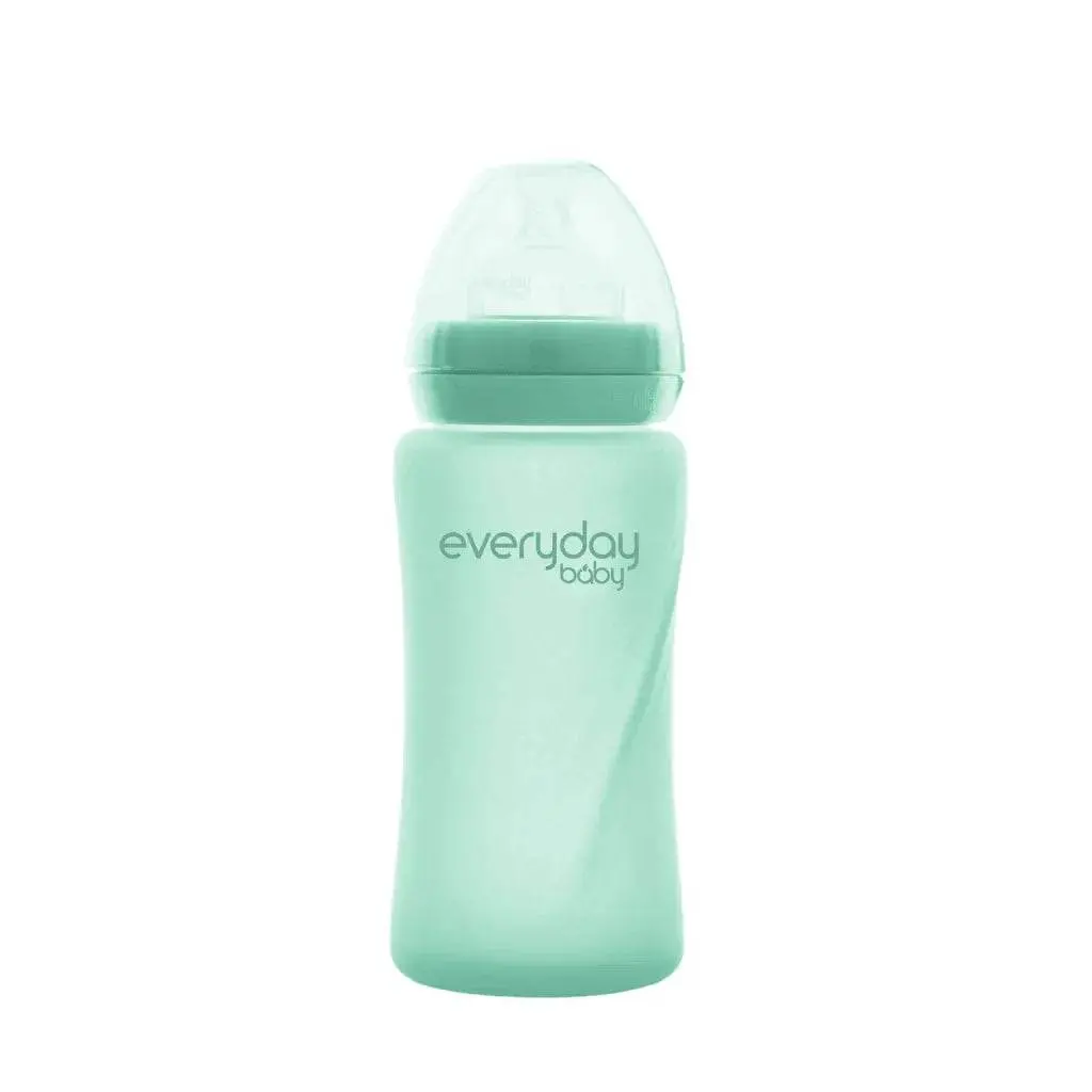 Mamadera De Vidrio Healthy Verde 240 Ml, Everyday Baby 1