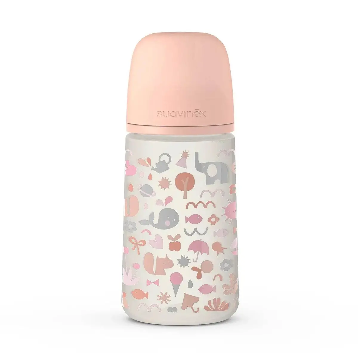 Mamadera Fisiologica Silicona Flujo Medio 270 Ml Rosa, Suavinex 1
