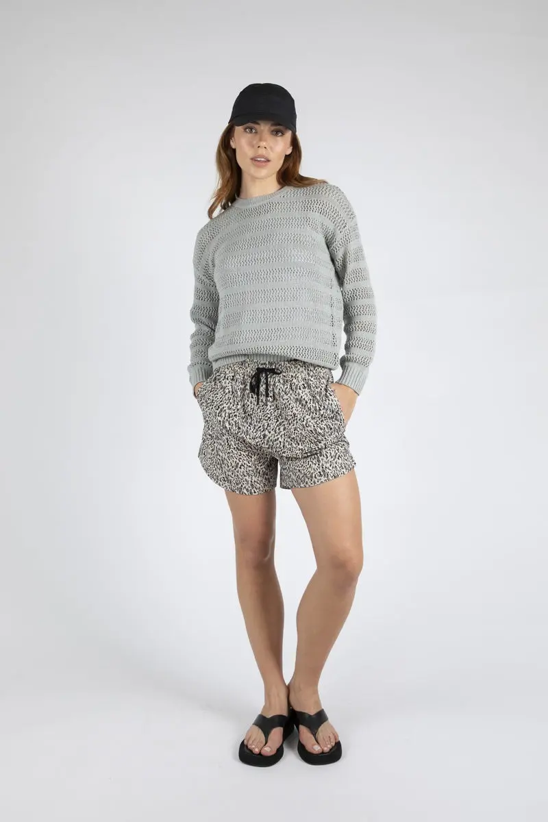 Marlow - Pointelle Crew Neck - Sea Fog 1