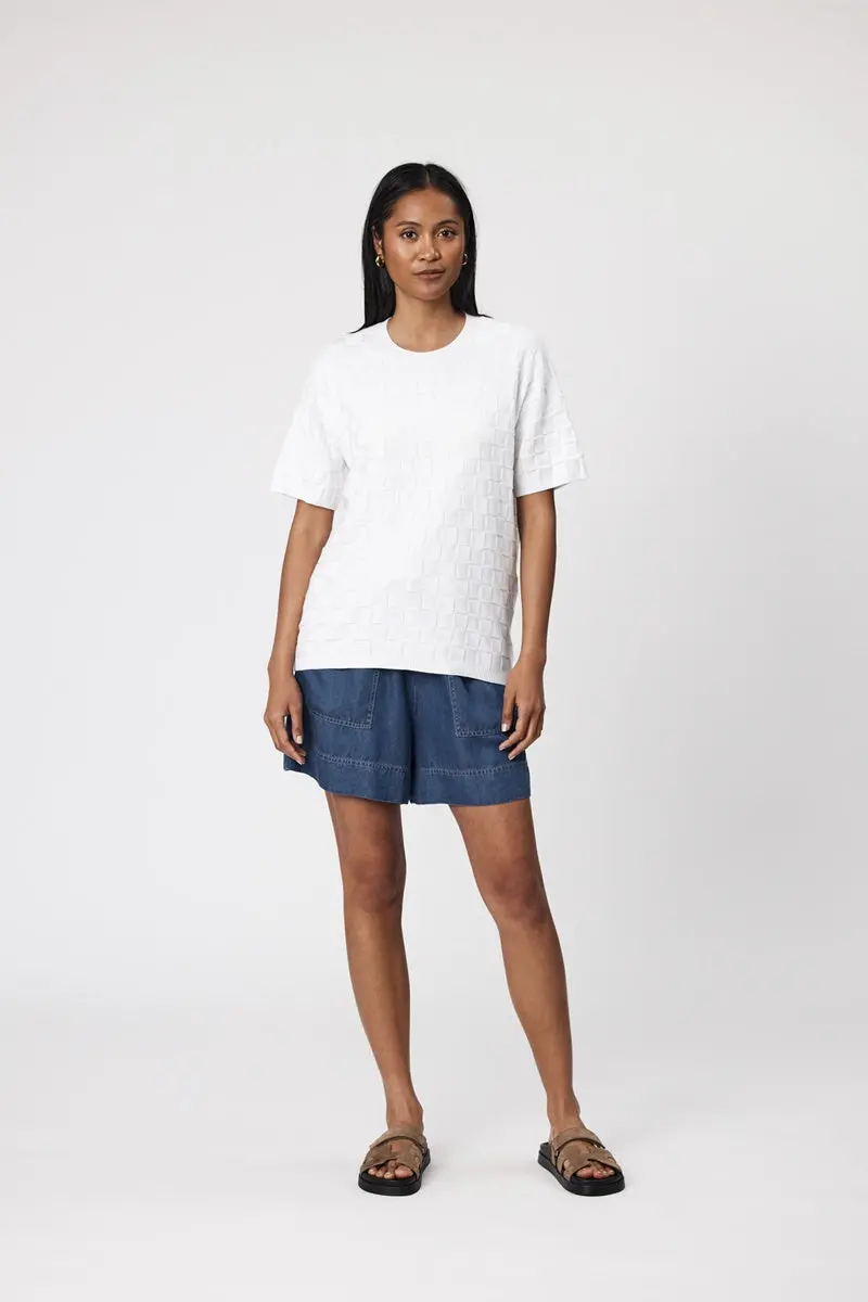Marlow - Villa Weave Edit Tee - White 1
