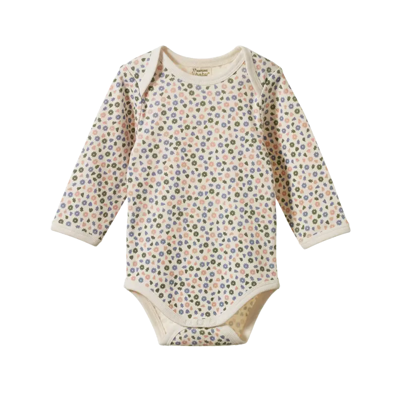 Nature Baby - L/S Bodysuit - Chamomile Blooms Print 1