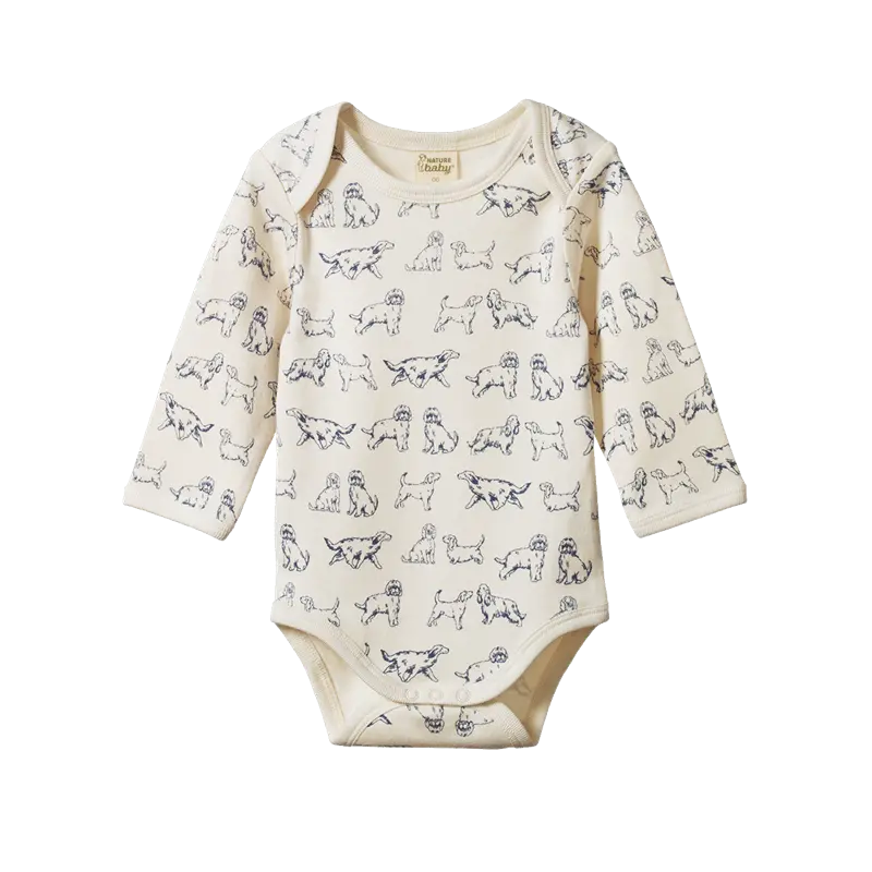Nature Baby - Long Sleeve Bodysuit - Dog Days Print 1